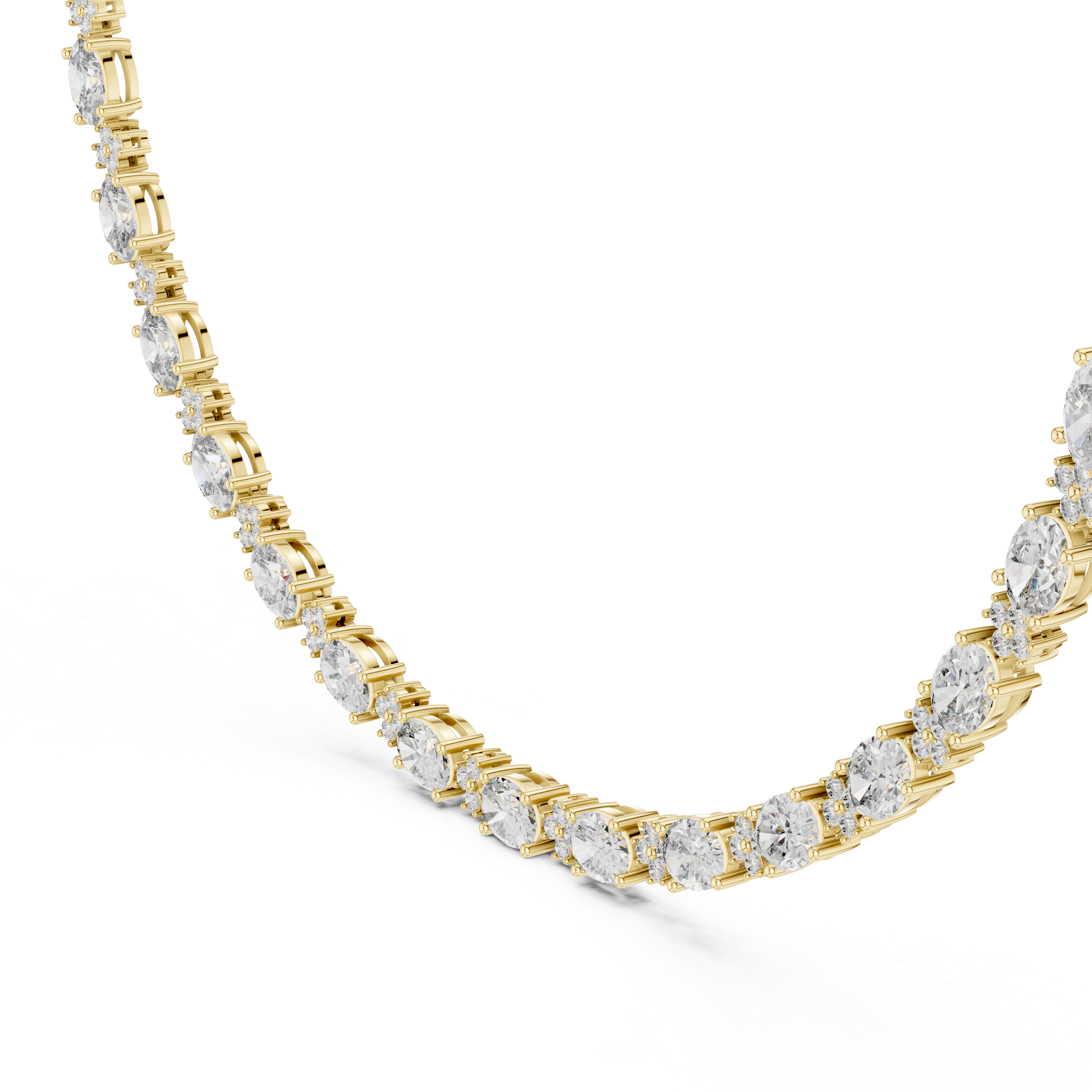 Celeste Oval Line Necklace GNK-0003